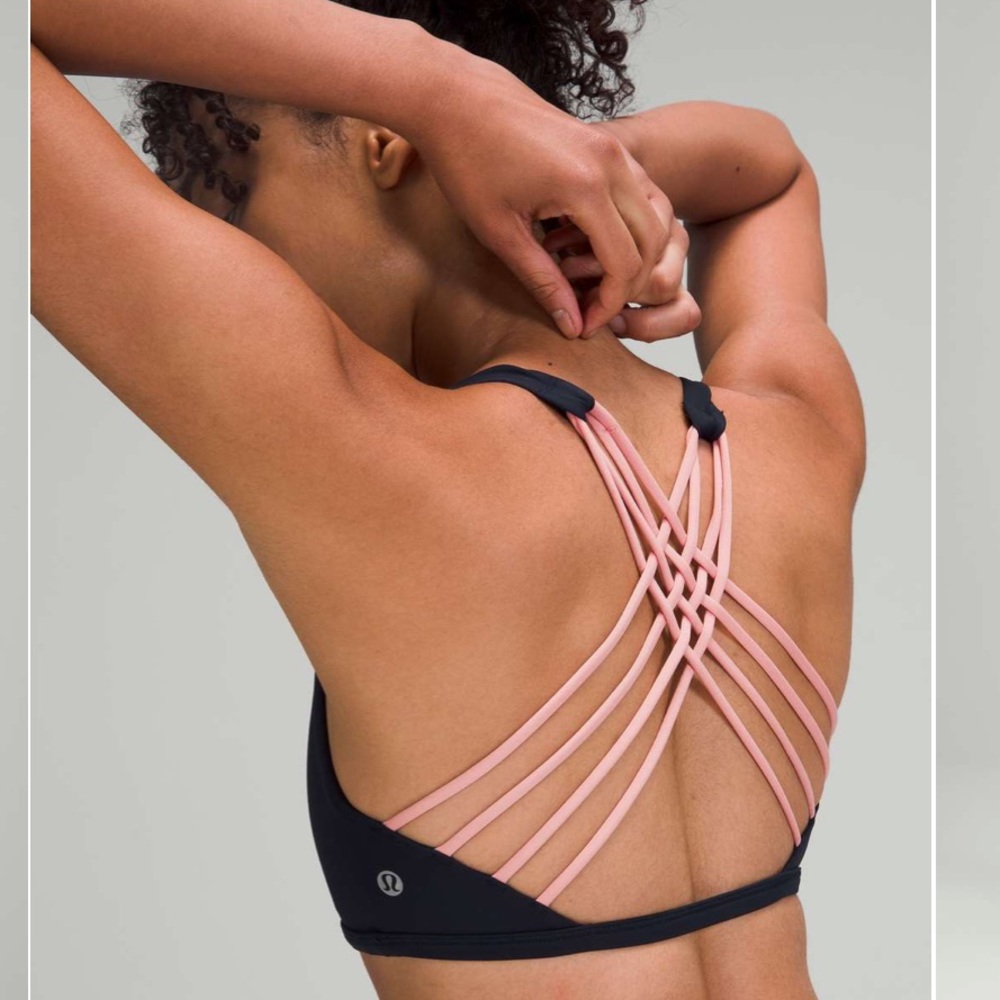 Lululemon Free to Be Bra Size 6 True Navy/Pink Puff